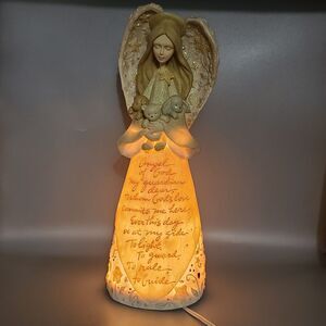 Foundations Enesco 2005 Karen Hahn Angel Of God Guardian Lighted Angel